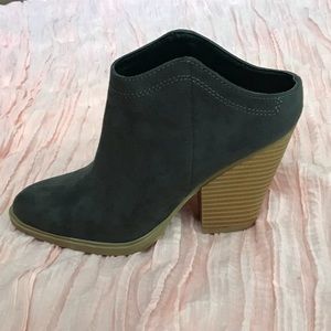 Gray suede booties